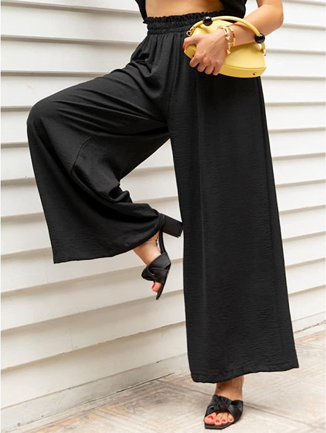 Women High Waisted Straight Wide Leg Pants