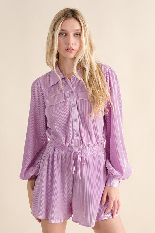 Love Story Romper in Lavender