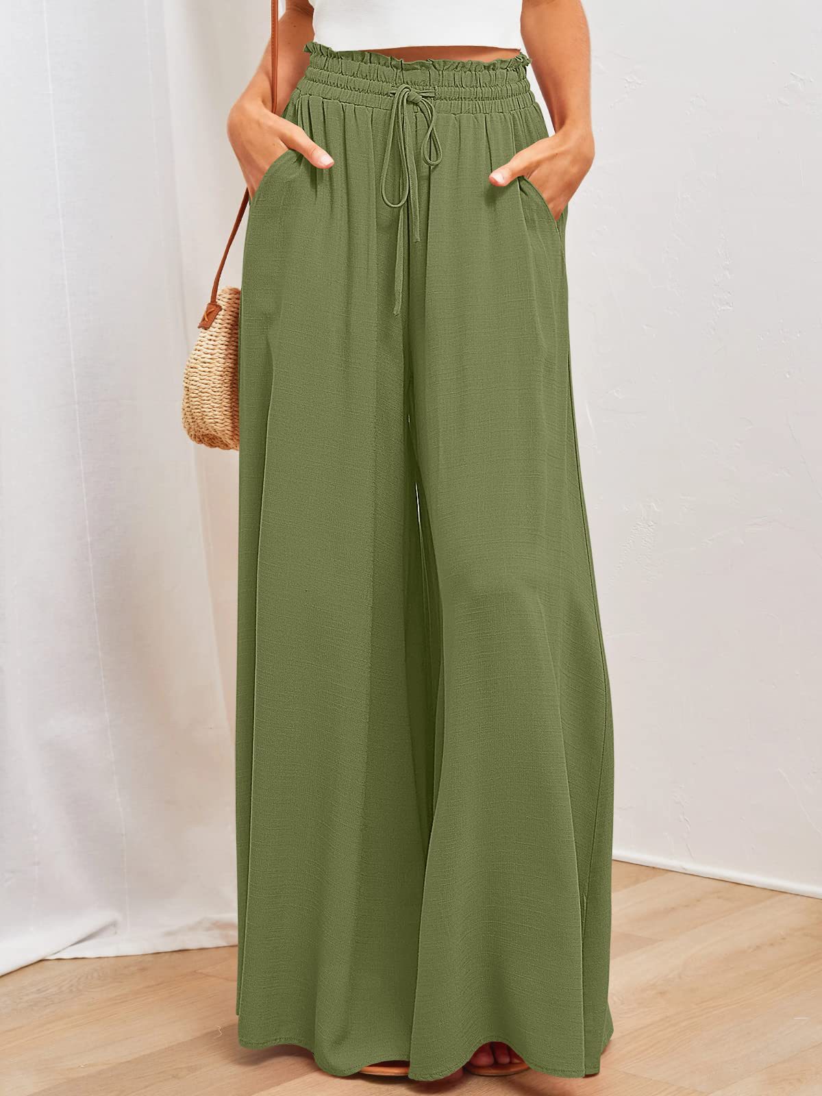 Casual Extra Wide Leg Linen Pants