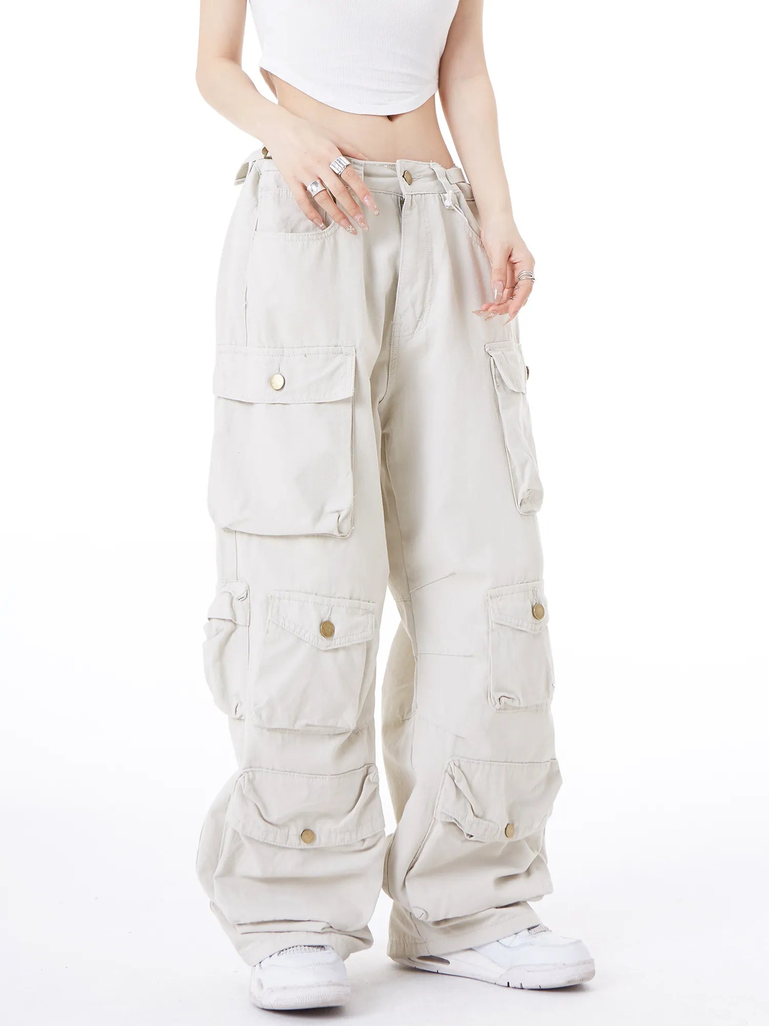 Isabella High Streetwear Loose Wide-Leg Pants
