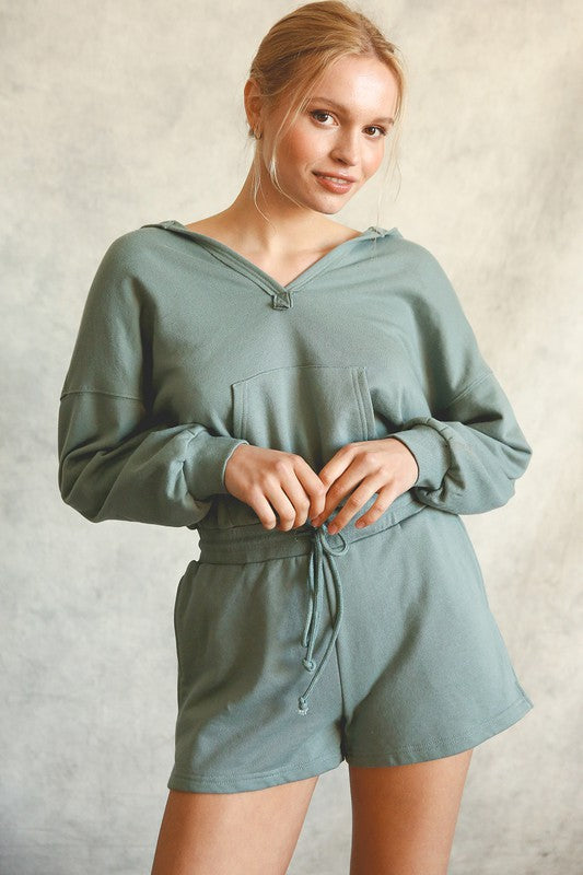 Bags Are Packed Romper in Sage