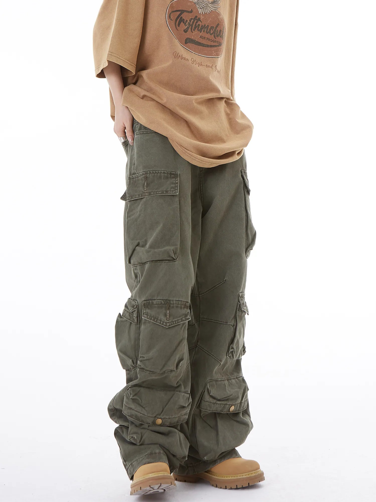 Isabella High Streetwear Loose Wide-Leg Pants