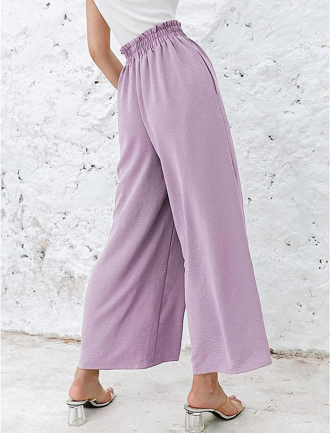 Women High Waisted Straight Wide Leg Pants