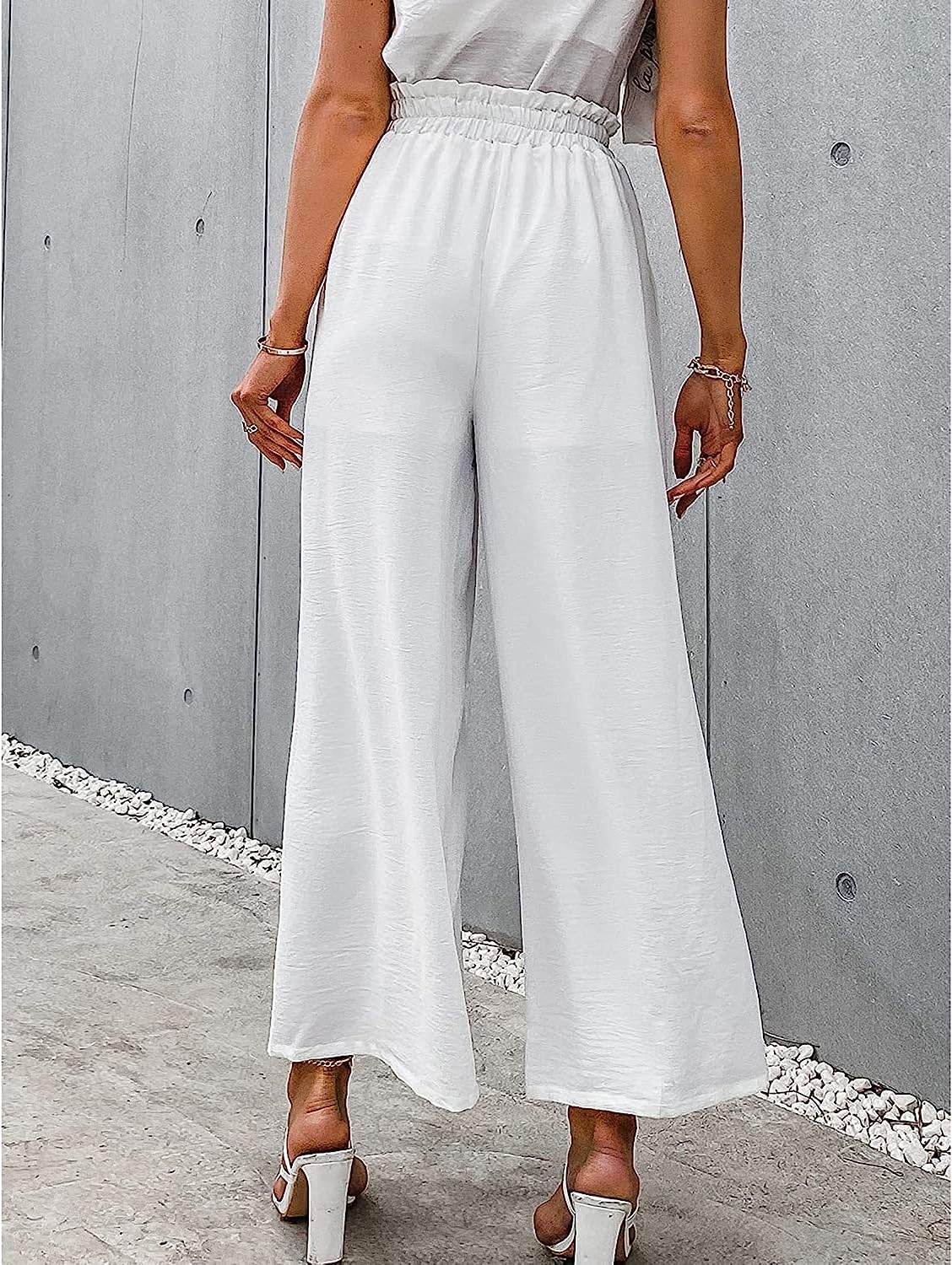 Women High Waisted Straight Wide Leg Pants
