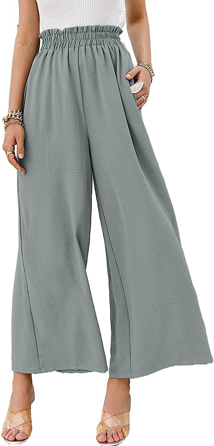 Women High Waisted Straight Wide Leg Pants