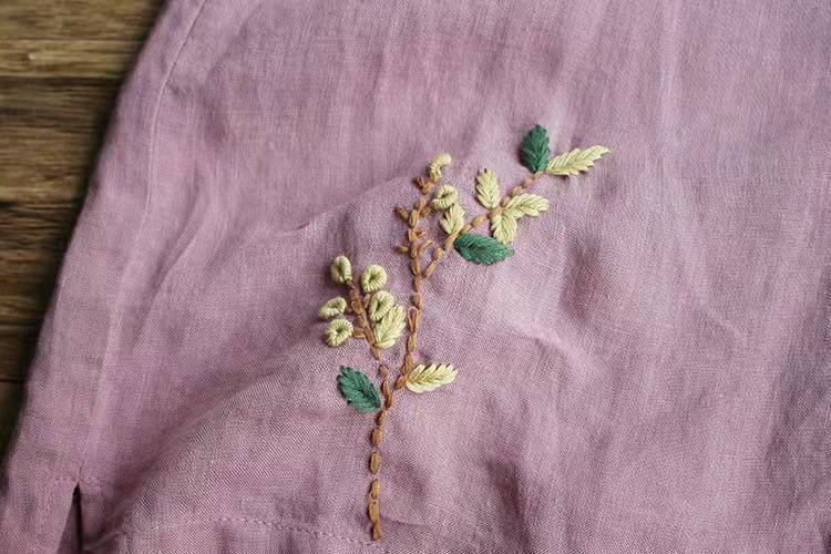 Linen Cotton Embroider Casual Shirt-Buy 3 Free Shipping