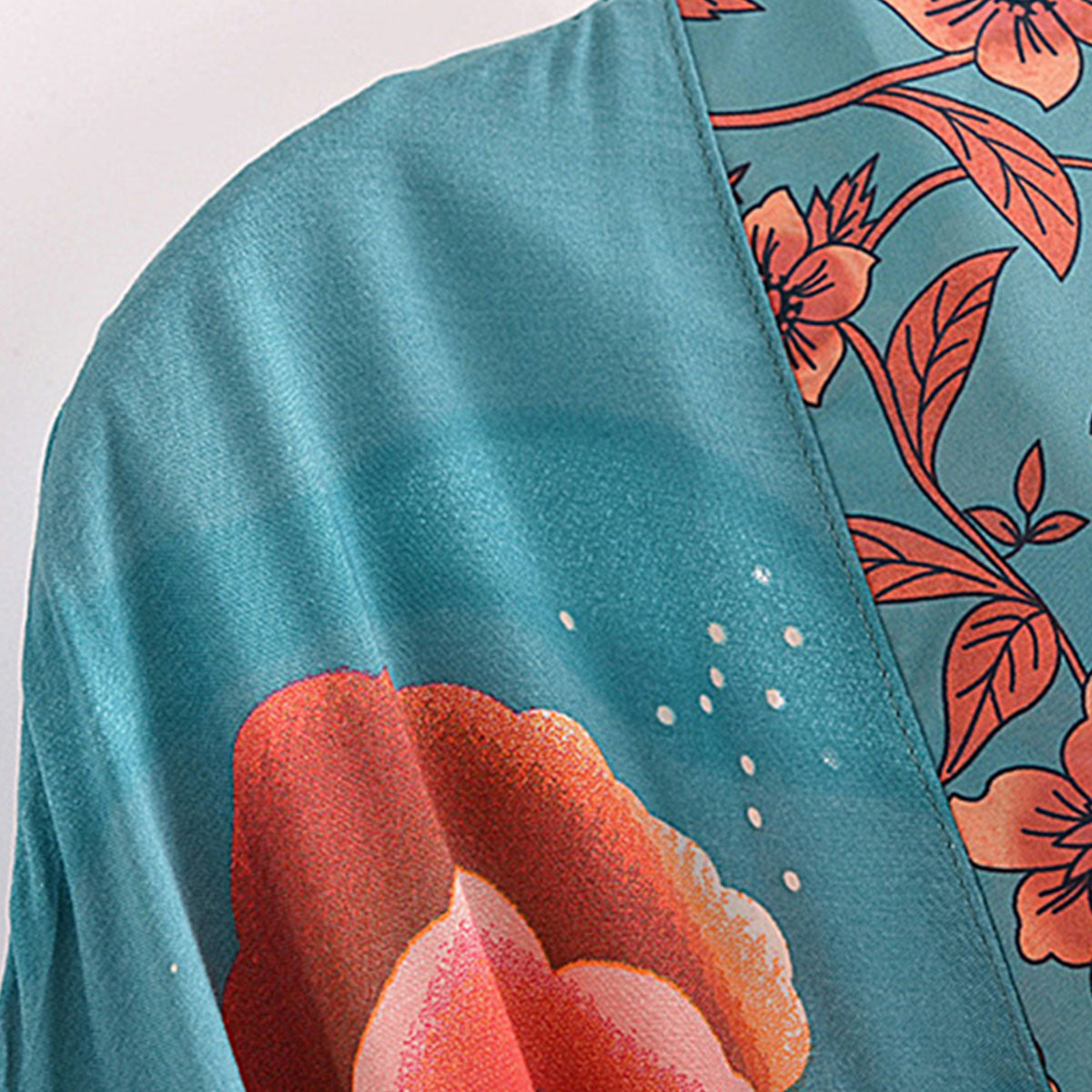 Moonstruck Teal Goddess Boho Kimono Maxi Robe