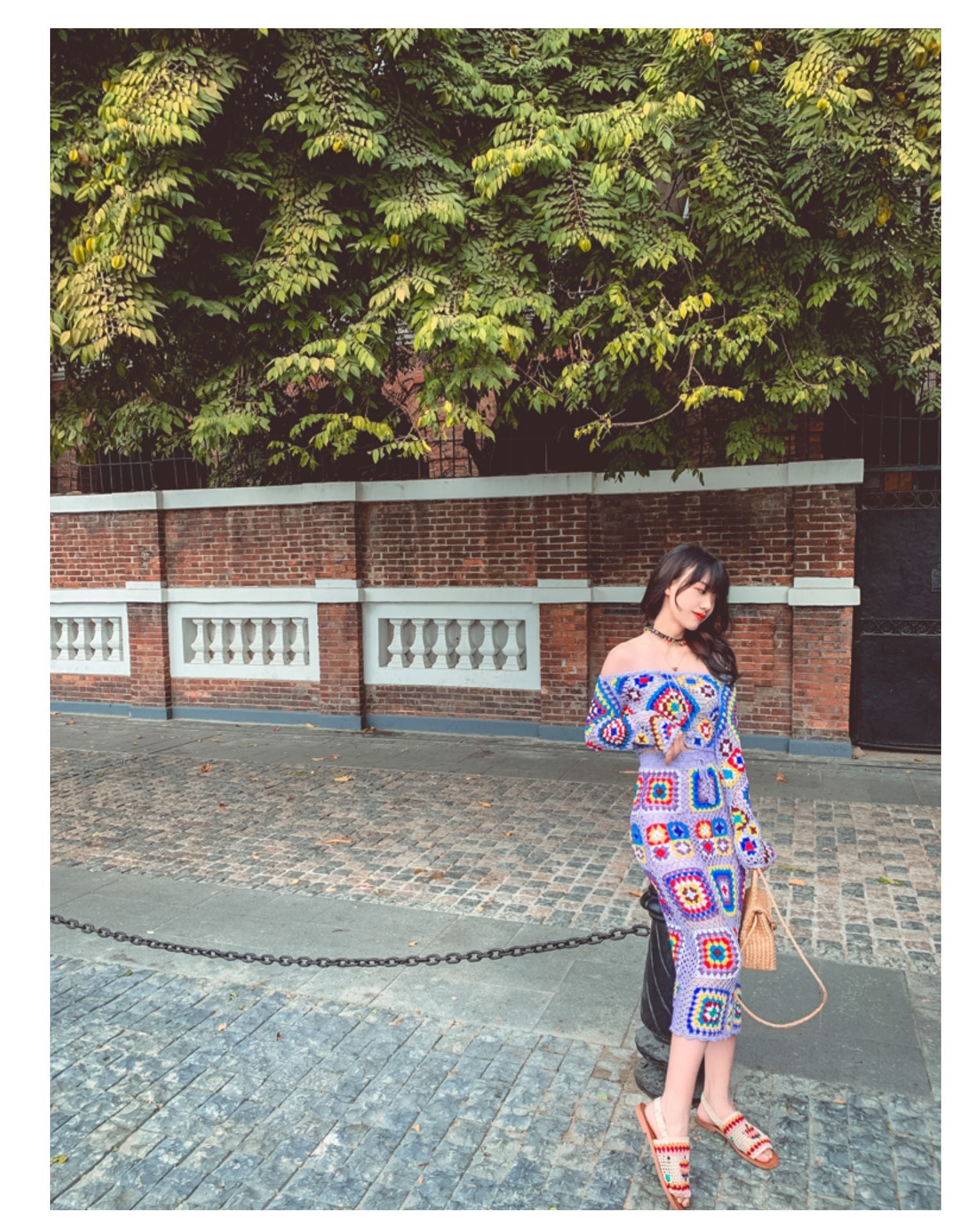 Handmade See Through Knit Crop Top & Midi Skirt 2-Piece Set