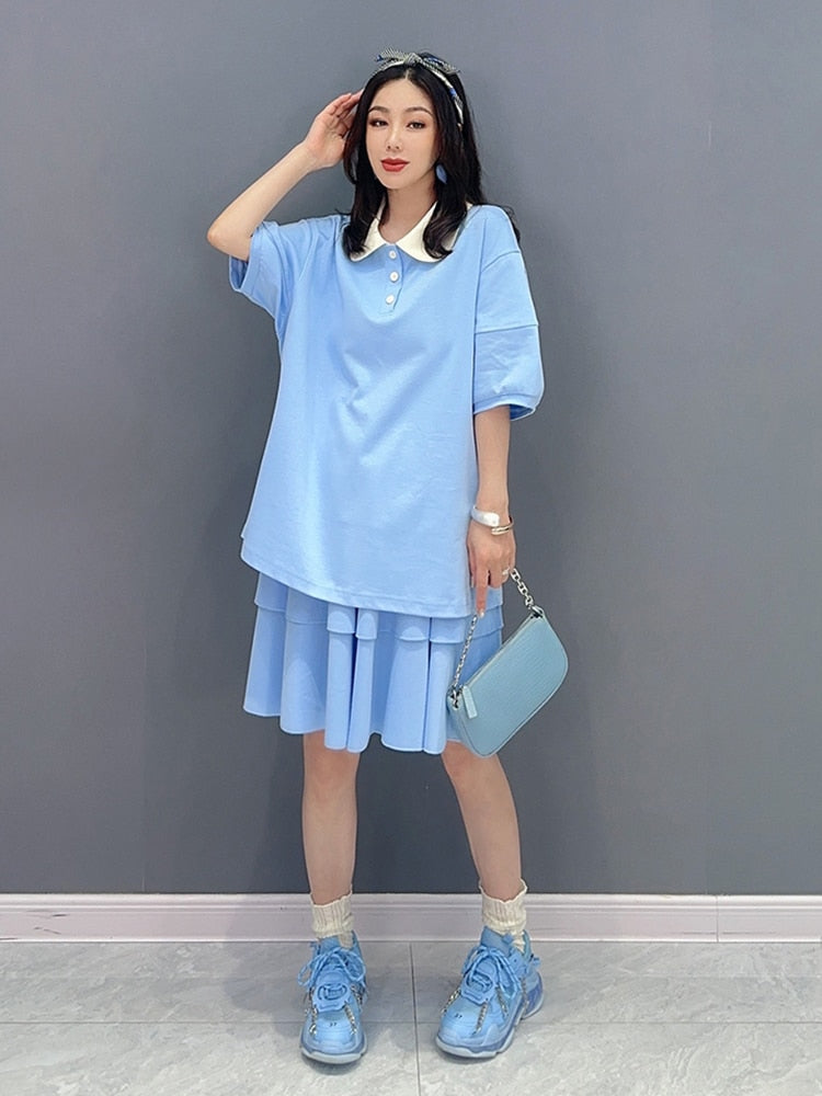 Essential Luxe Polo Shirt & Skirt 2-Piece Set