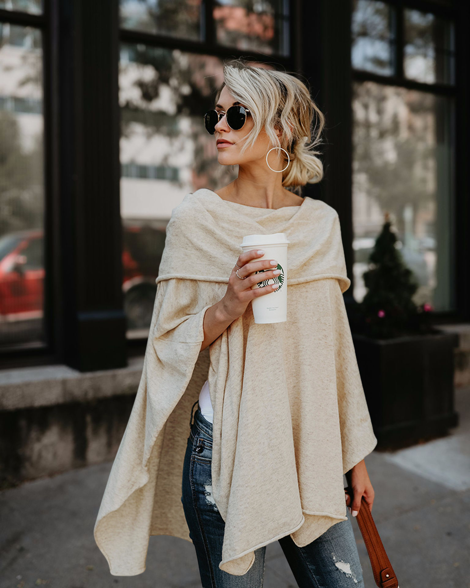 Irregular Off Shoulder Shawl
