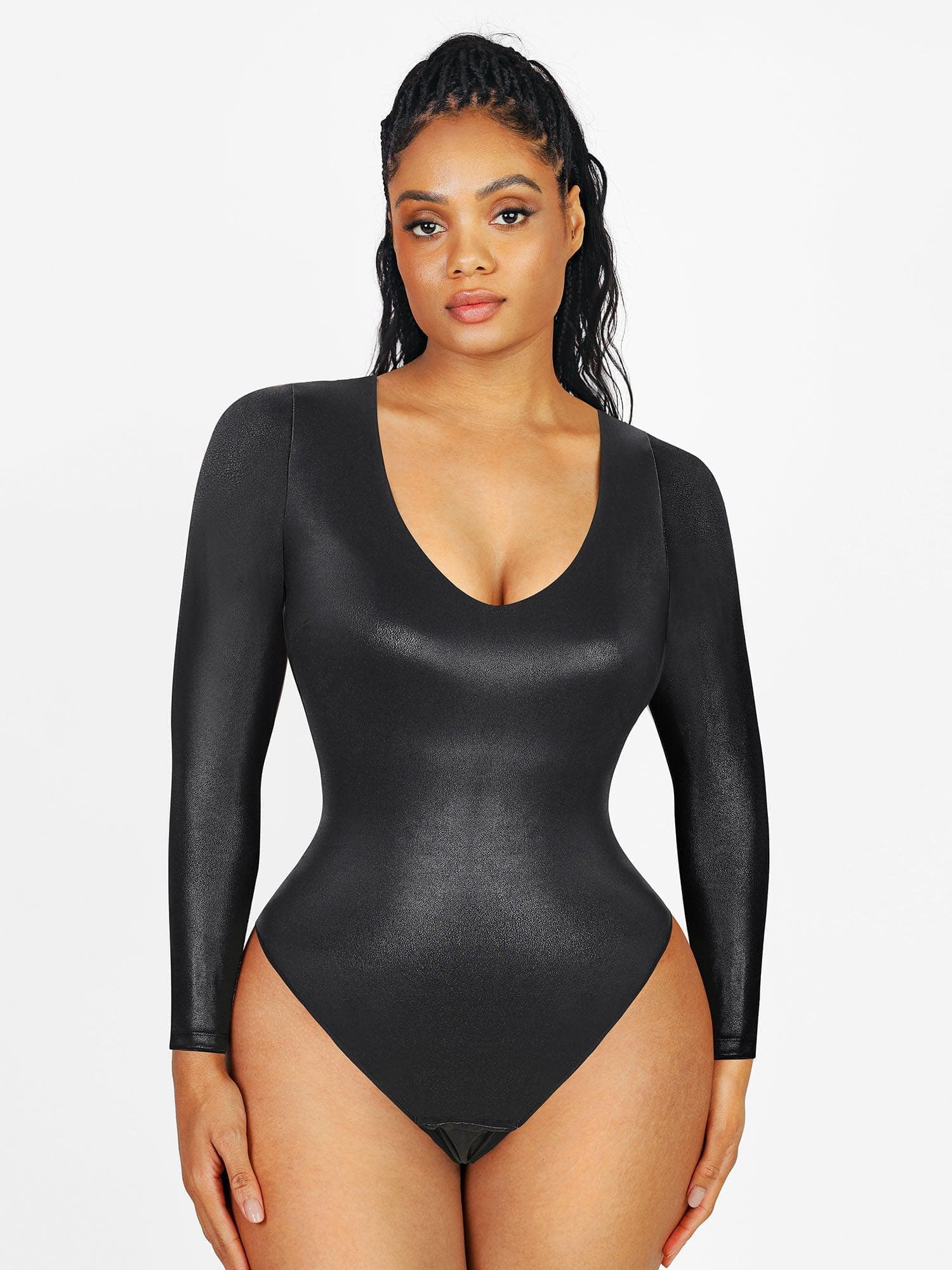 Built-In Shapewear Leather Bodysuit Or Midi Skirt Or Mini Skirt Or Leggings