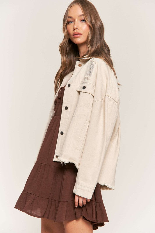 Going With The Seasons Jacket in Oatmeal