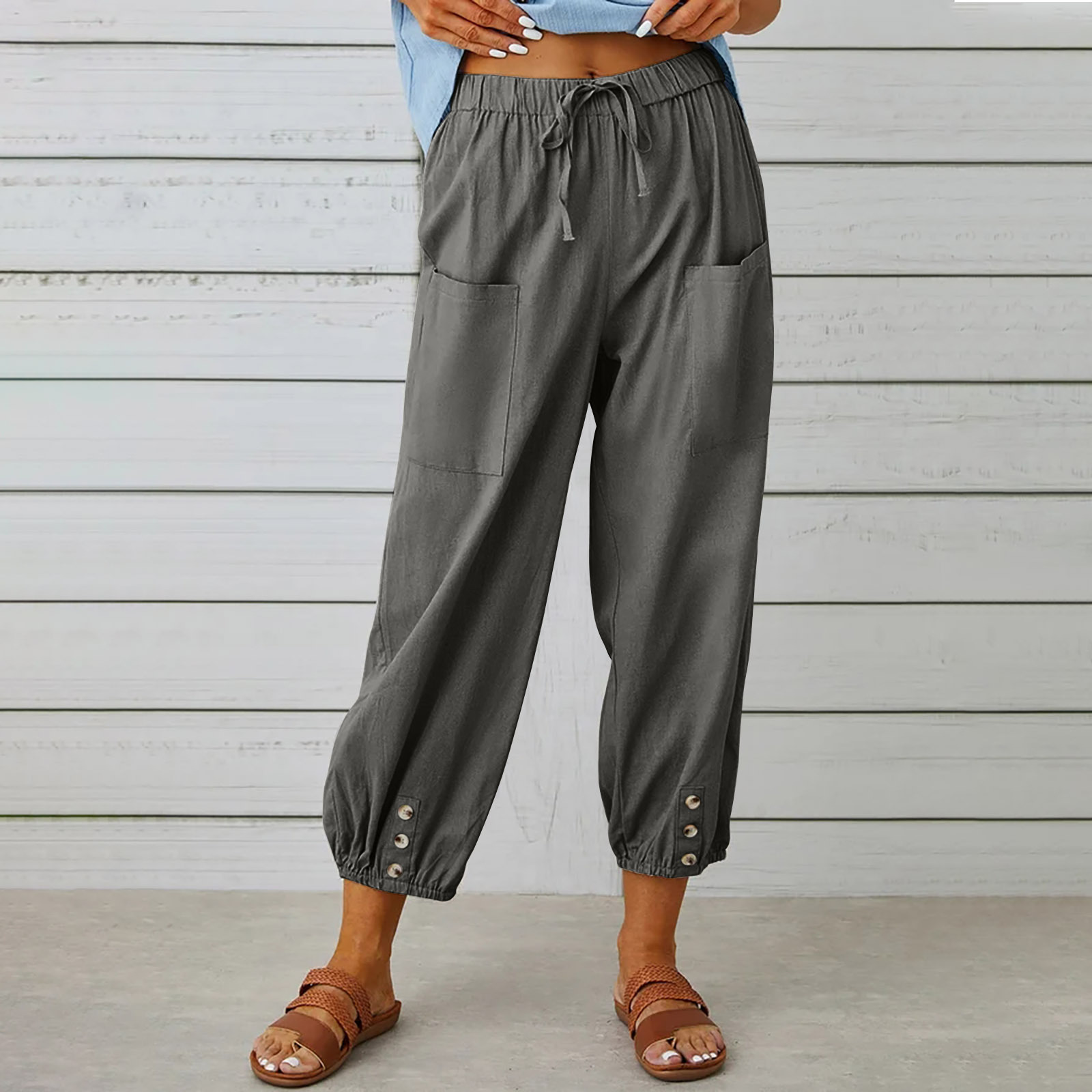 Women's Summer Capri Wide Leg Pants