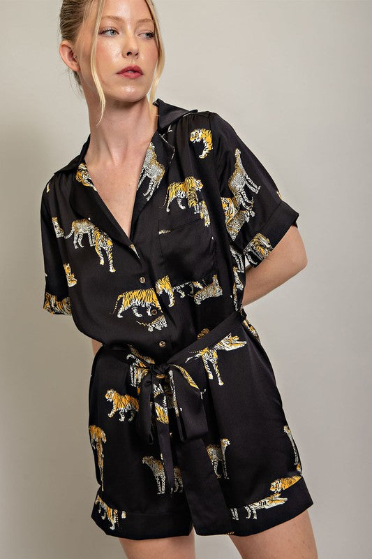 Born To Be Wild Romper in Black