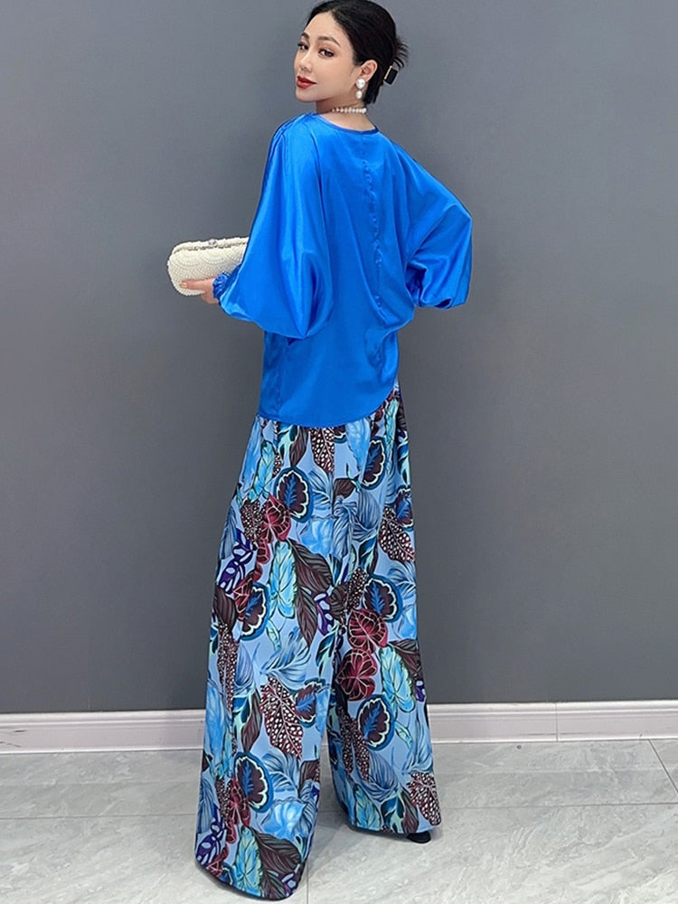 Classy Blue Elegant Chic 2-Piece Set