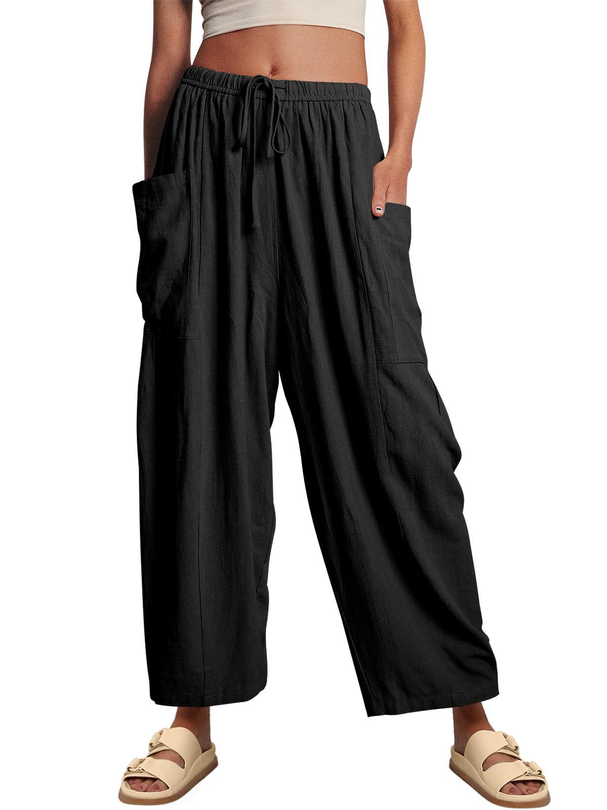 Women's  Loose Casual Cotton Linen Trousers  Pants