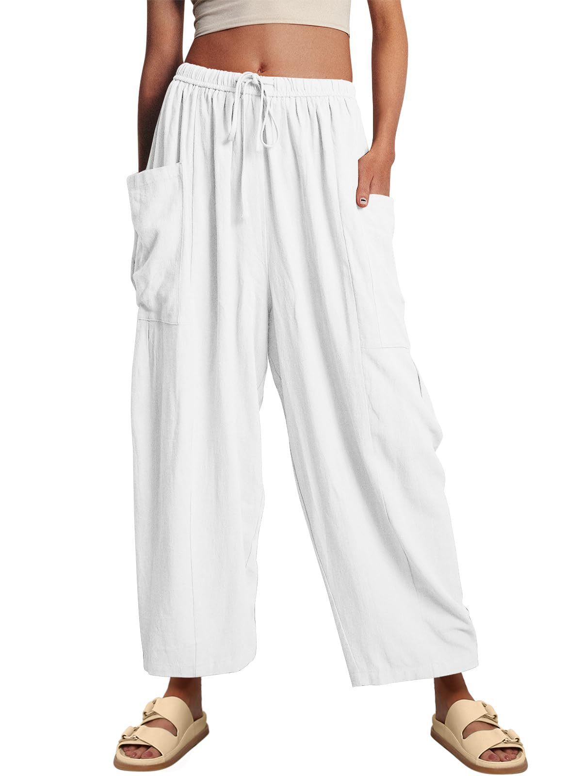Women's  Loose Casual Cotton Linen Trousers  Pants