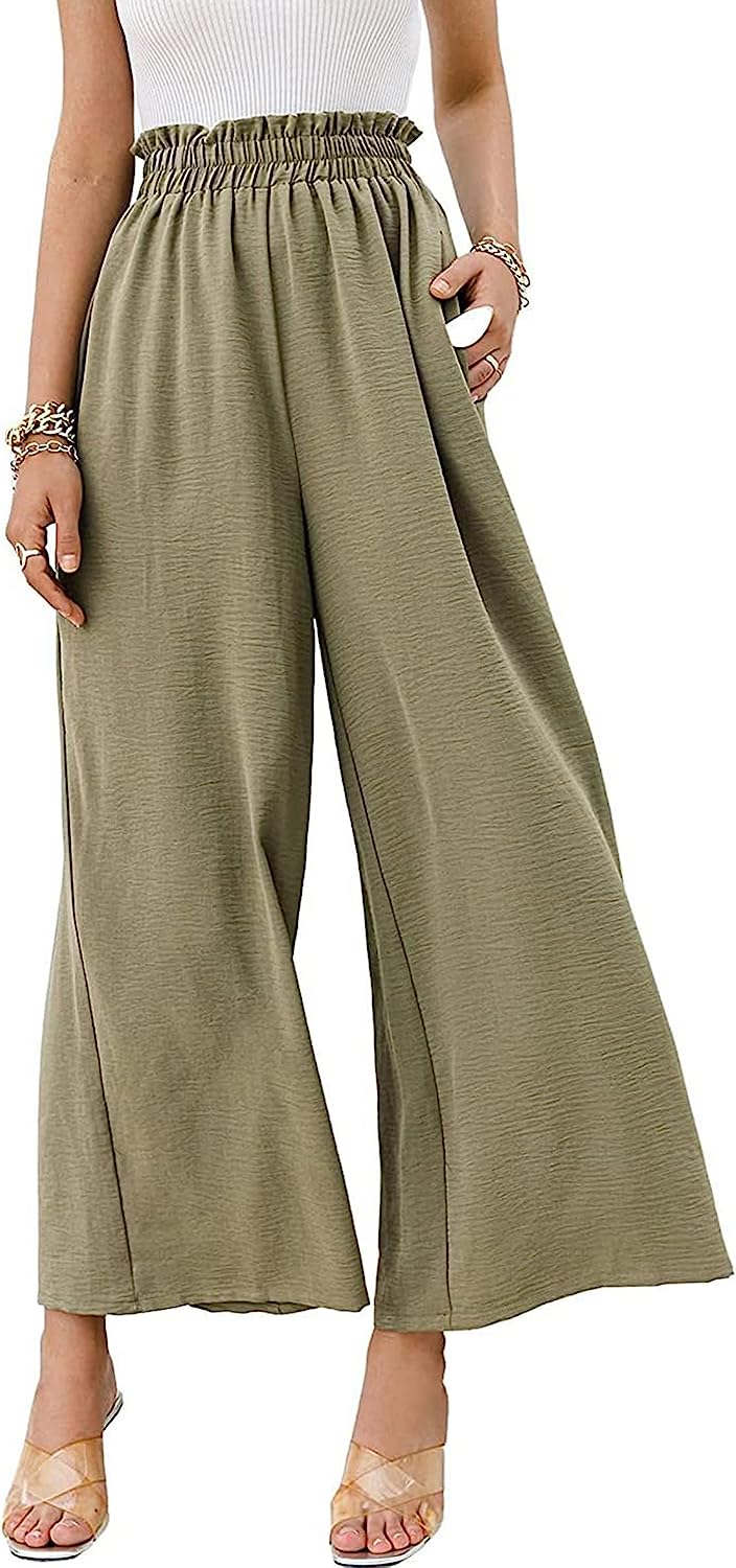Women High Waisted Straight Wide Leg Pants