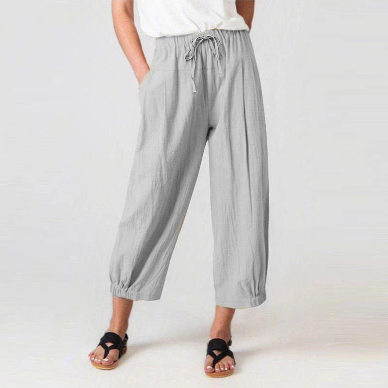 WOMEN'S SUMMER CAPRI WIDE LEG FLOWER PANTS