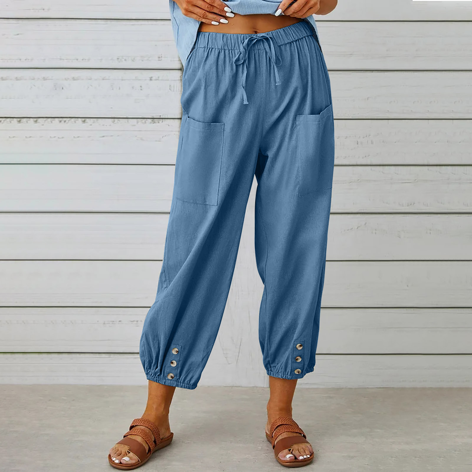 Women's Summer Capri Wide Leg Pants