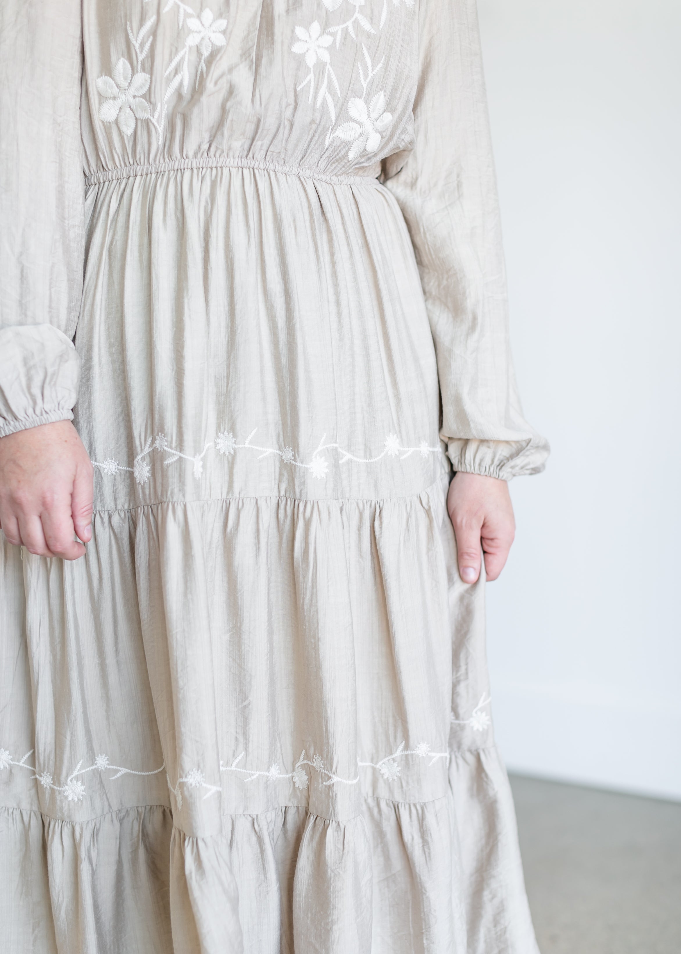 Floral Crochet Detailed Long Sleeve Dress