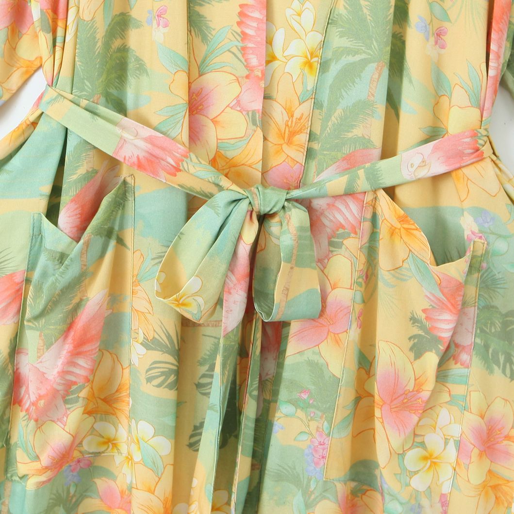 Palm Beach Boho Floral Print Maxi Robe