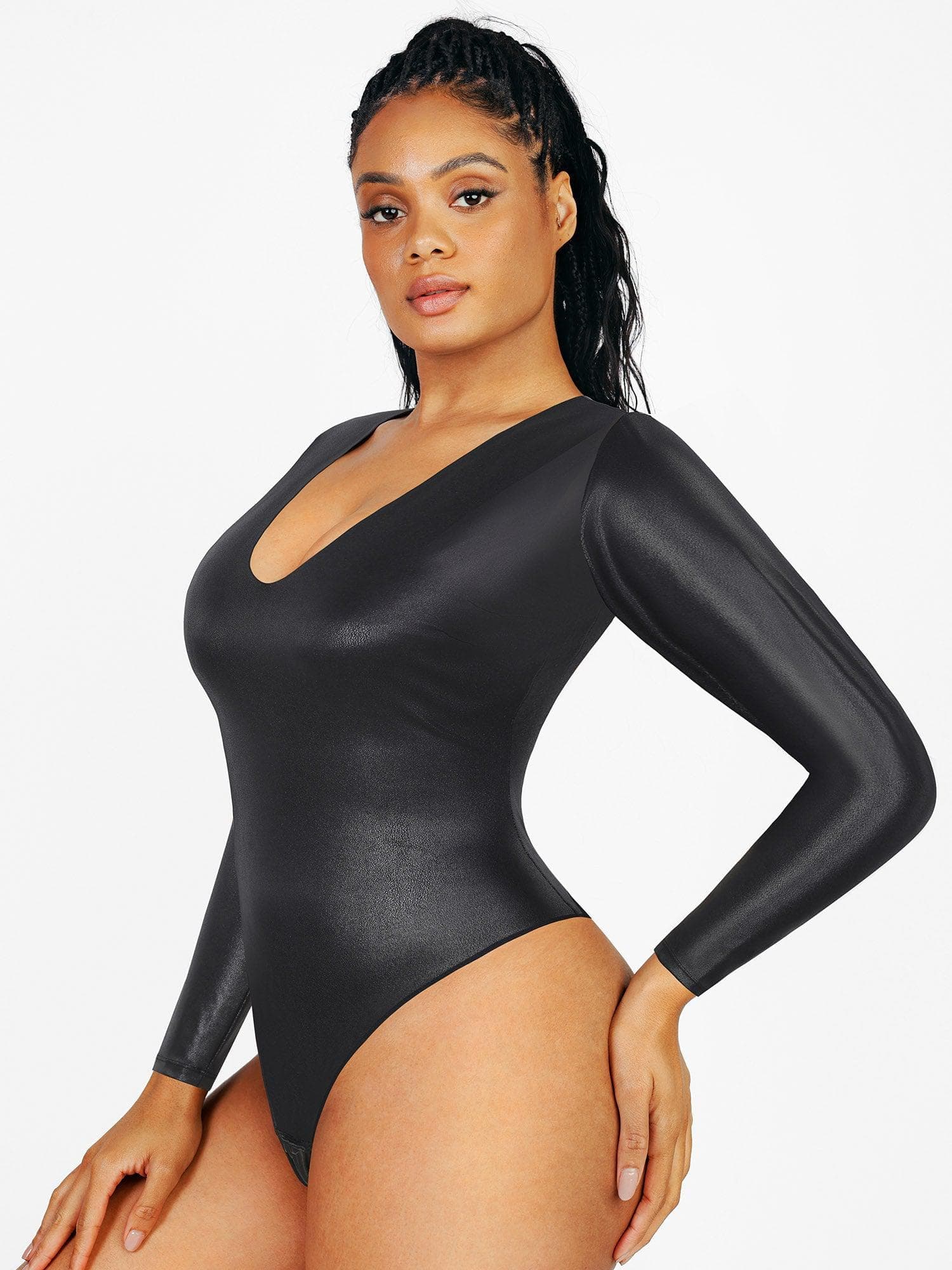 Built-In Shapewear Leather Bodysuit Or Midi Skirt Or Mini Skirt Or Leggings