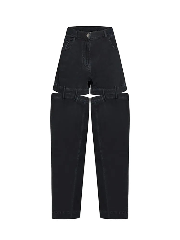 High Street Denim: Jeans with Hollow Out Patchwork Design