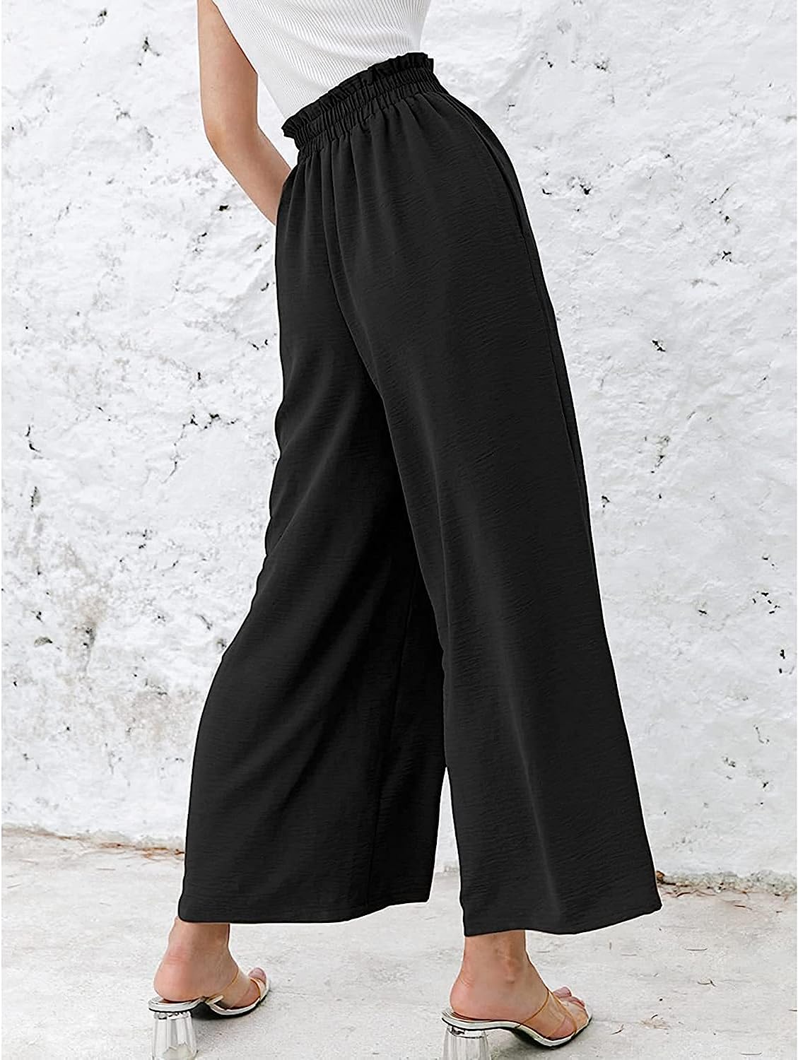 Women High Waisted Straight Wide Leg Pants