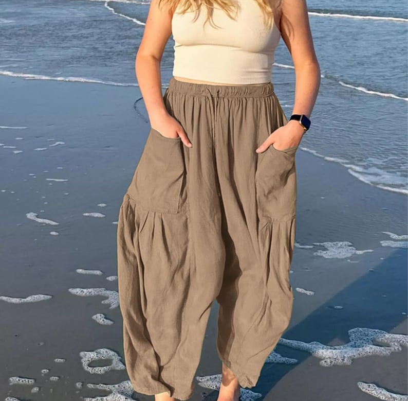 Women's  Loose Casual Cotton Linen Trousers  Pants