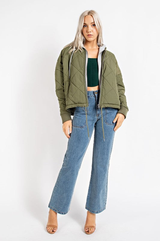 Between Us Jacket in Olive/Grey