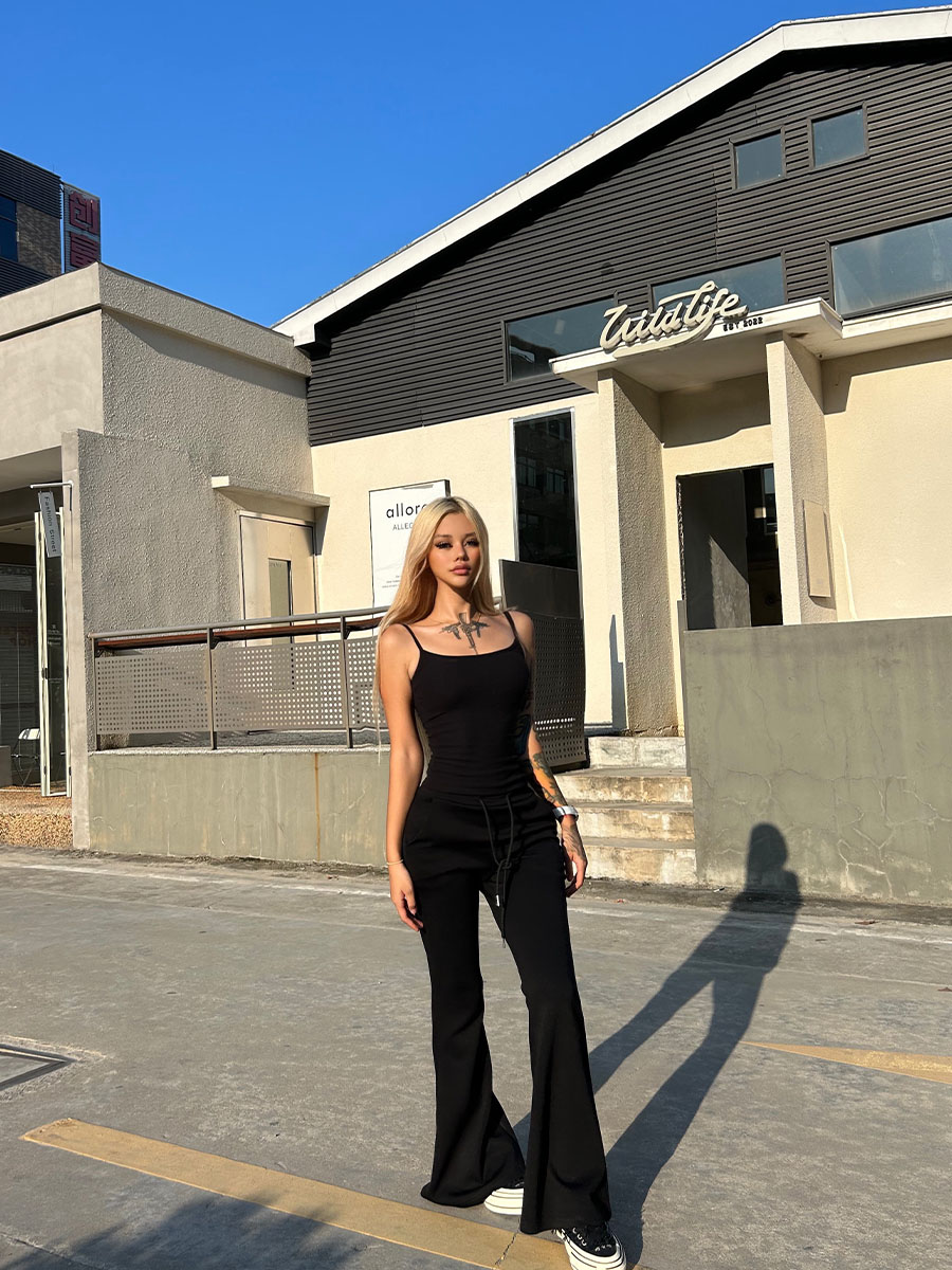 Tied Waist Hooded Sweatshirt Set