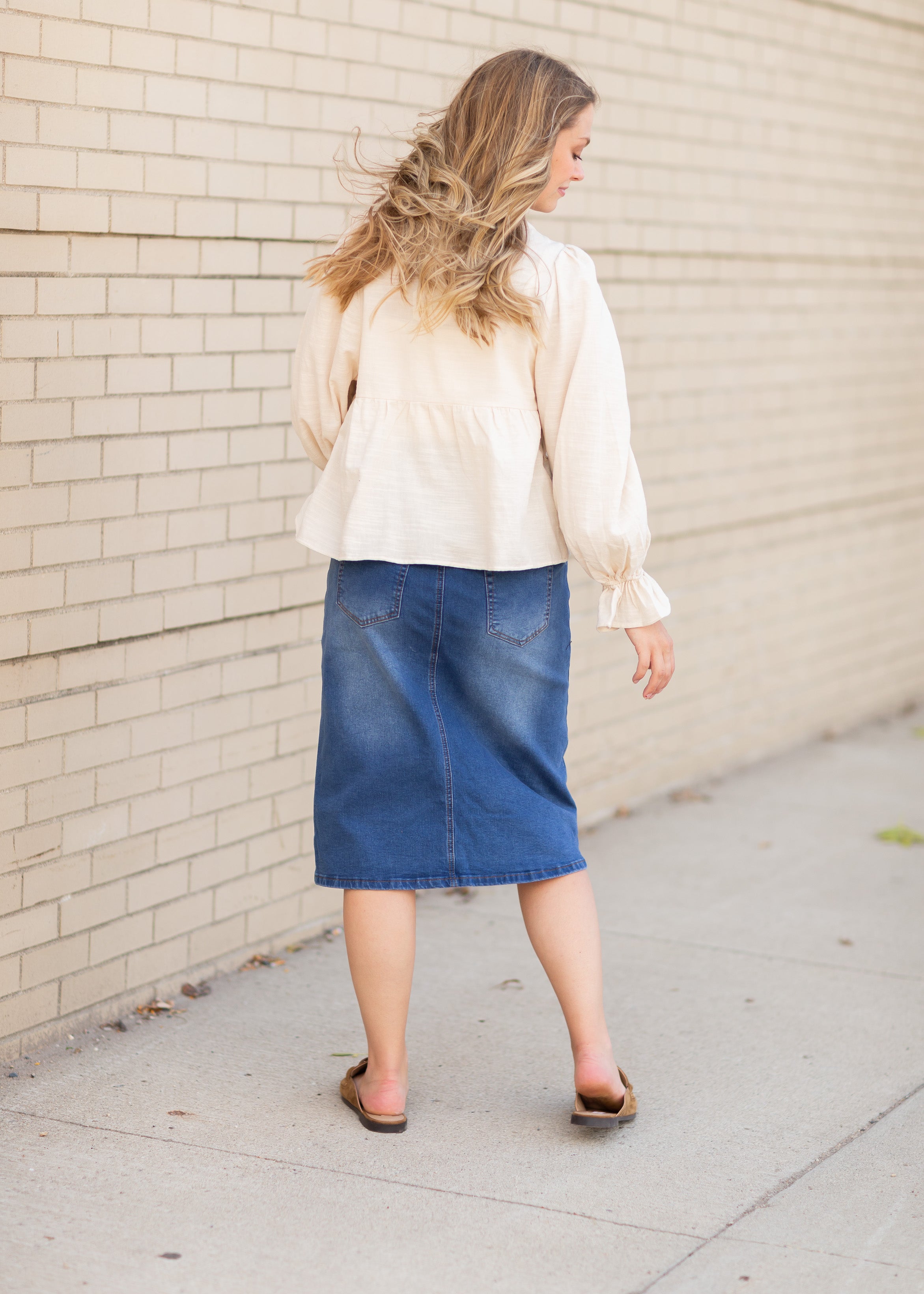 Remi Maternity Denim Midi Skirt
