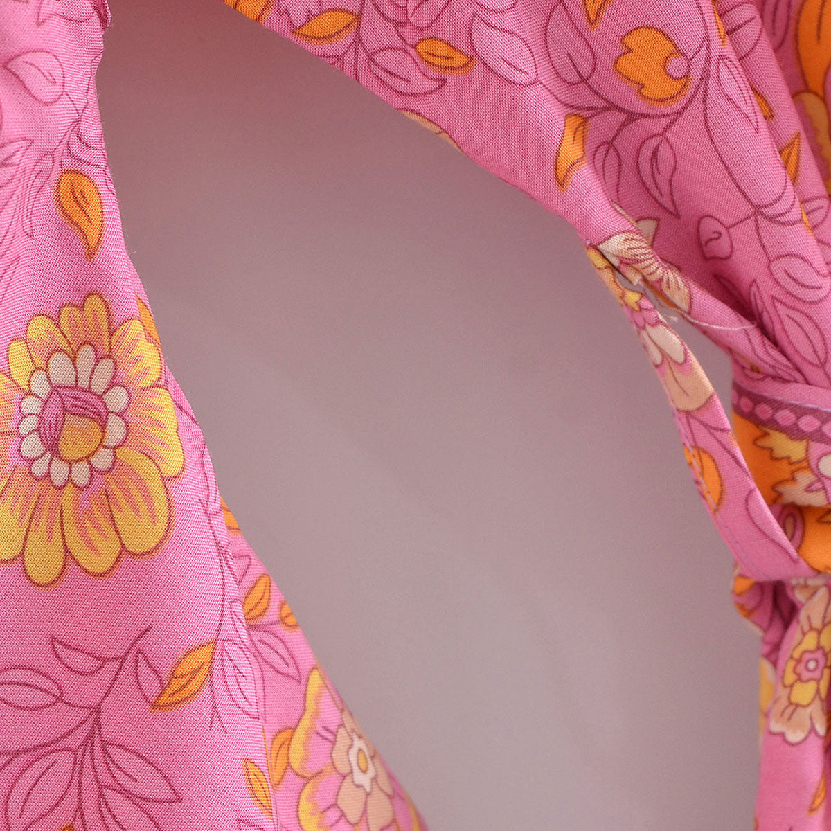 Capri Pink Boho Floral Print Short Robe