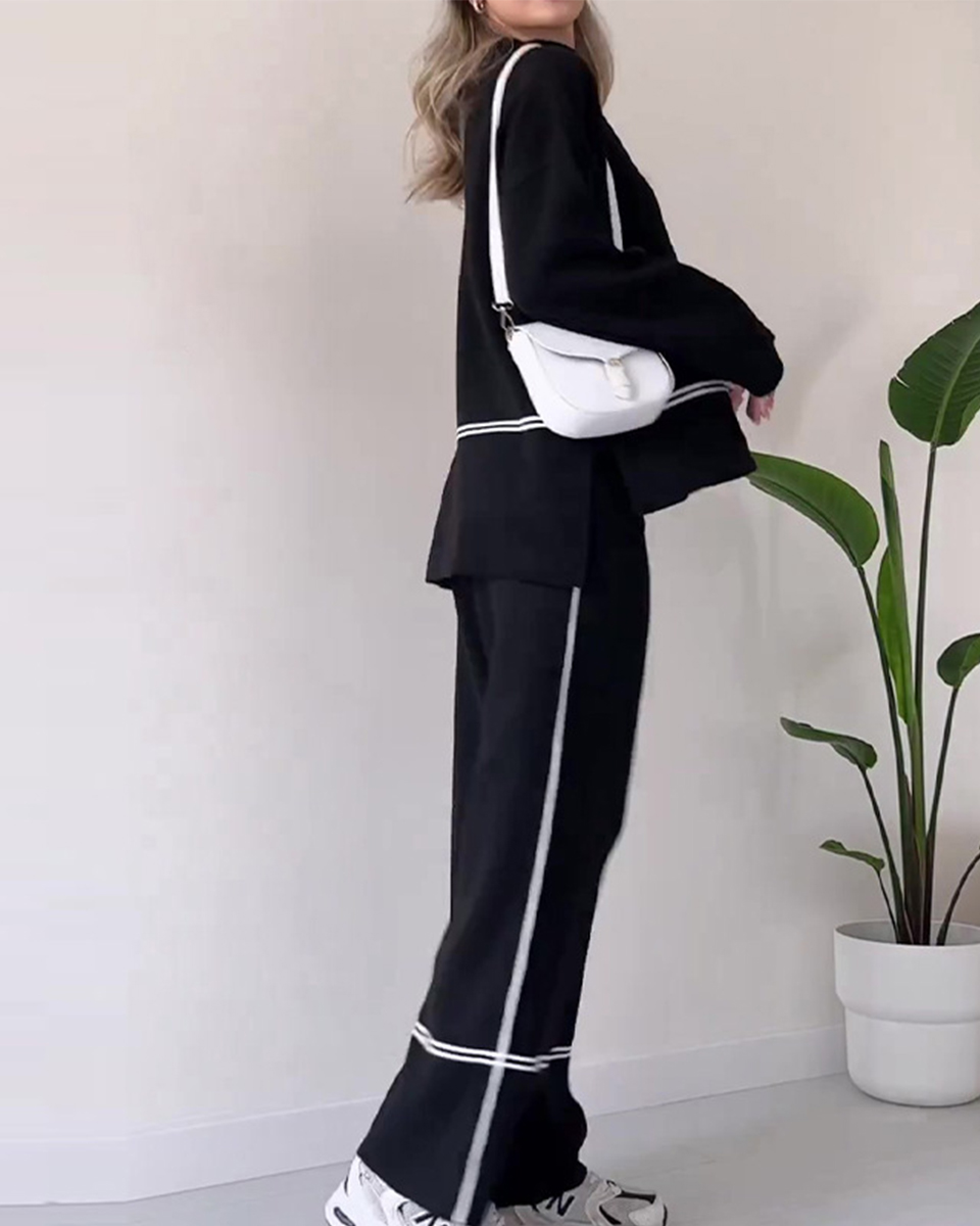 Women's Patchwork Casual Two-piece Set