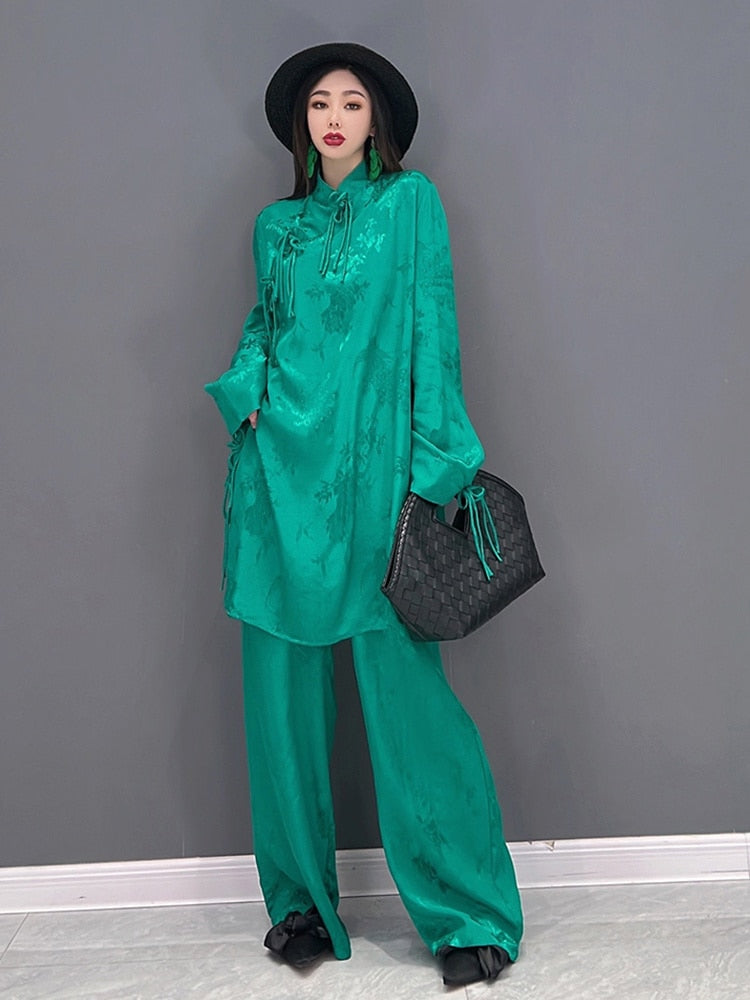 Casual Chic Ethereal Top & Wide Leg Pants 2-Piece Set