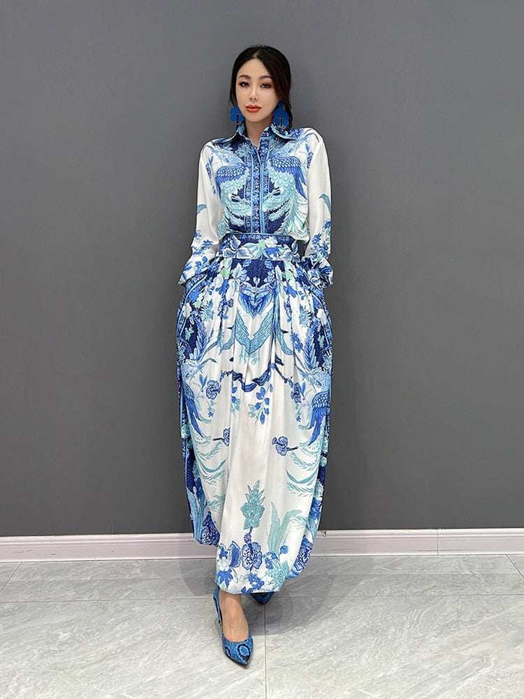 Casual Classy Loose Blouse & Wide Leg Pants 2-Piece Set