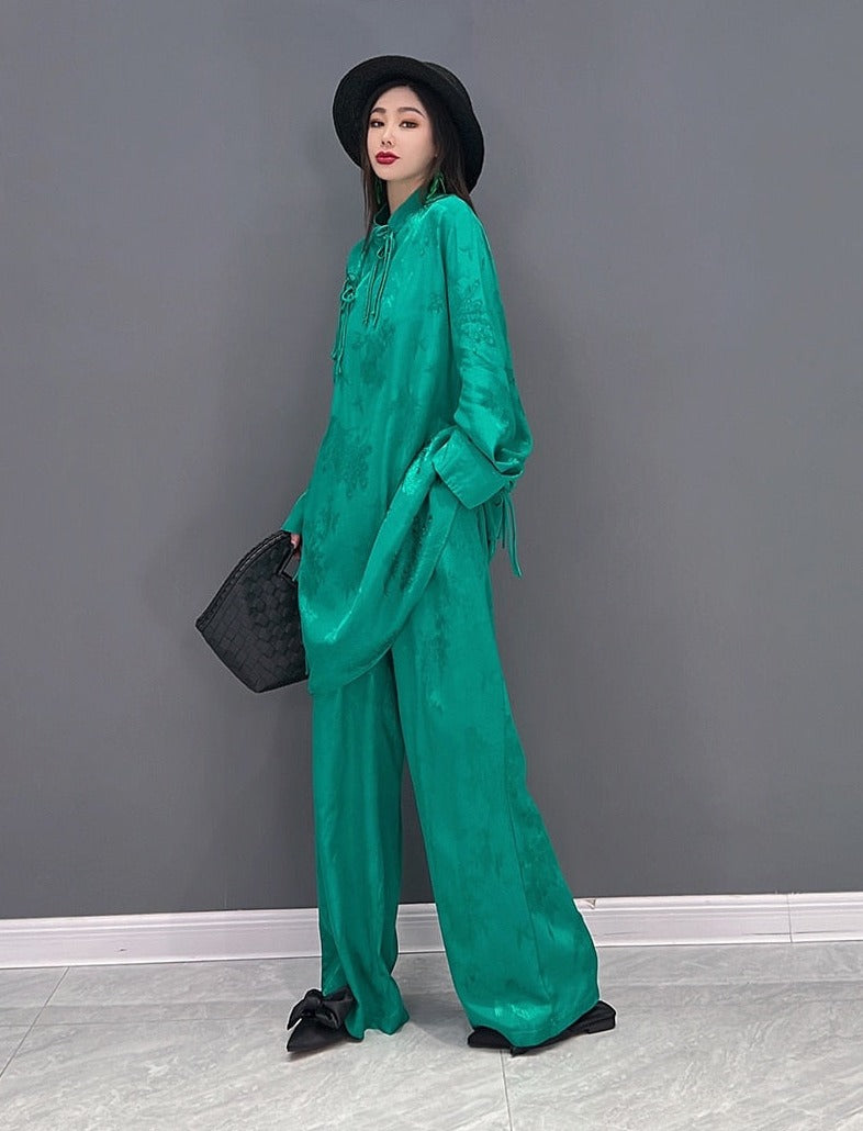 Casual Chic Ethereal Top & Wide Leg Pants 2-Piece Set