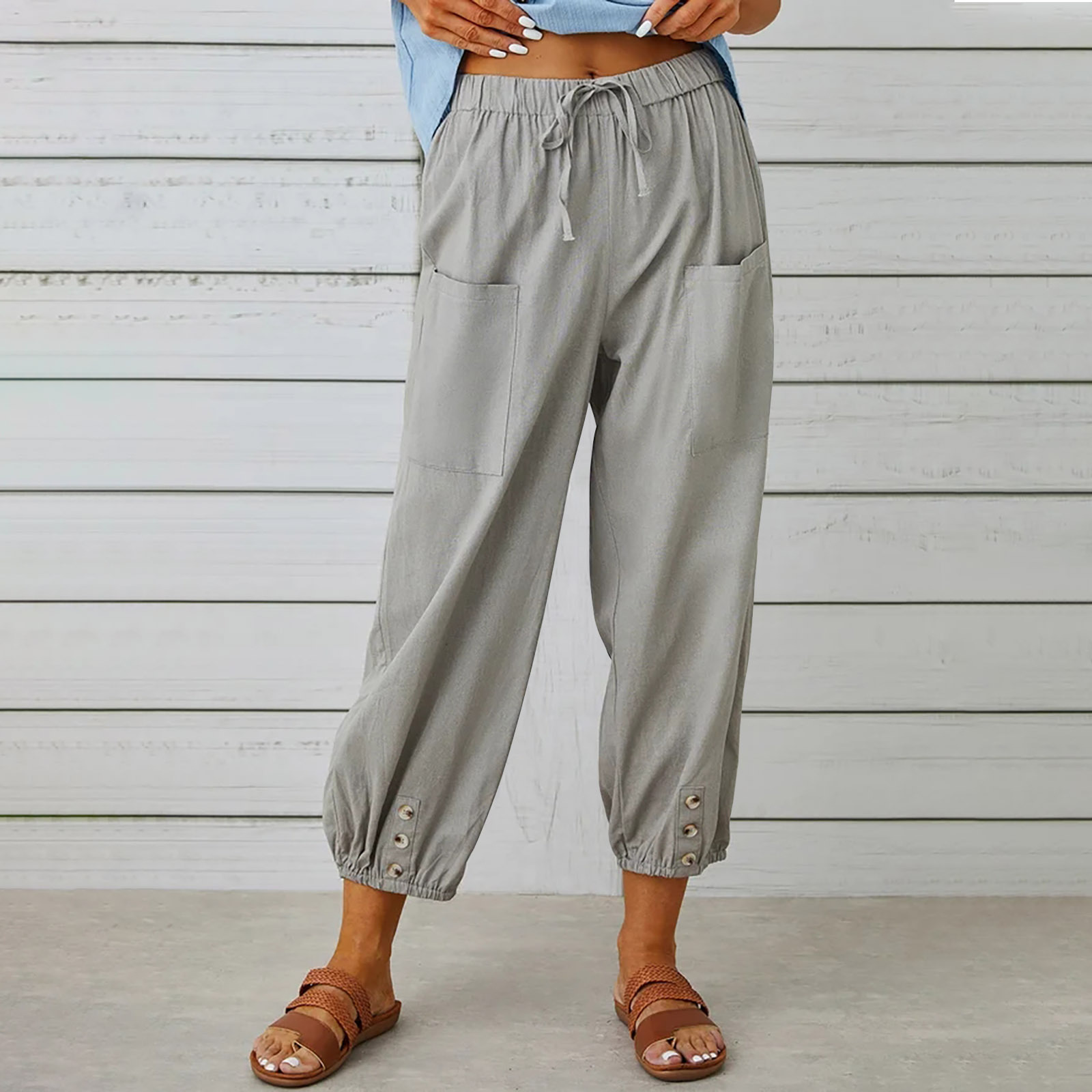 Women's Summer Capri Wide Leg Pants