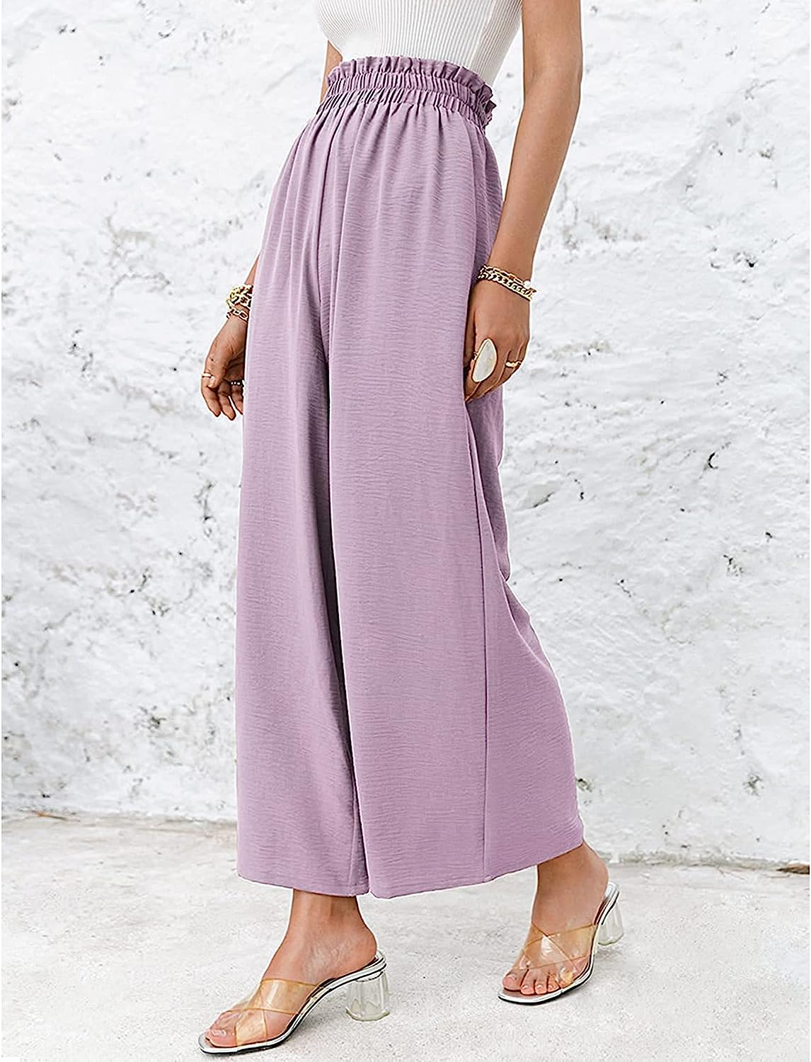 Women High Waisted Straight Wide Leg Pants
