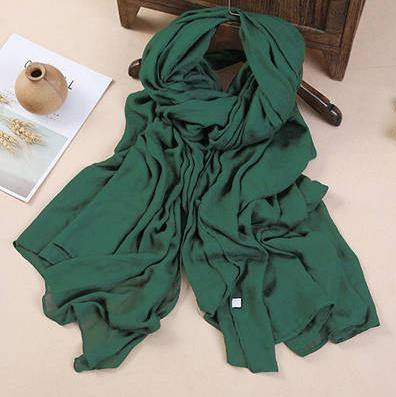 Female bib Korean wild long shawl wild green silk scarf