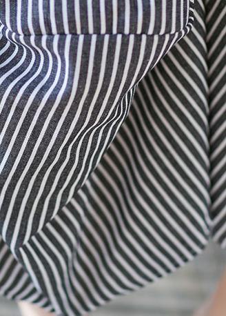 2019 new cotton linen literary striped skirt casual irregular thin section natural waist