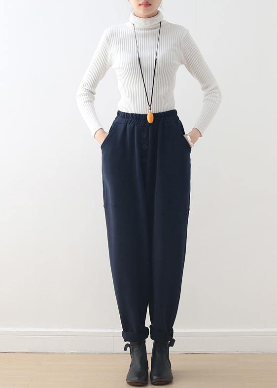 2021 Blue Harem Pants Pants Elastic Loose Bodywear