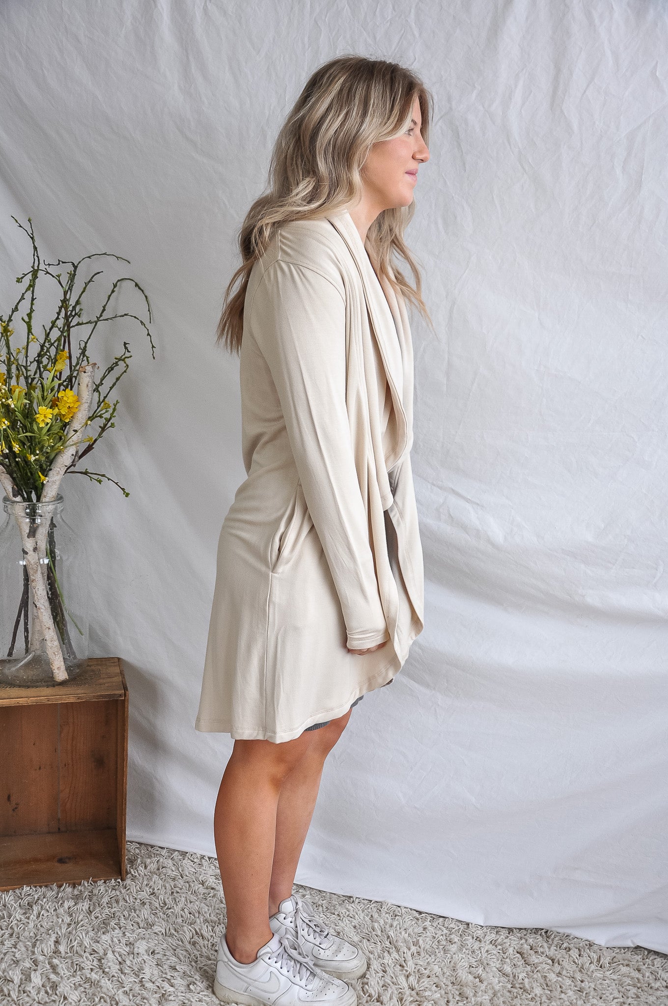 Drapey Front Fleece Cardigan