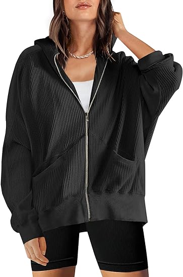 Waffle Knit Casual Jackets Outerwear