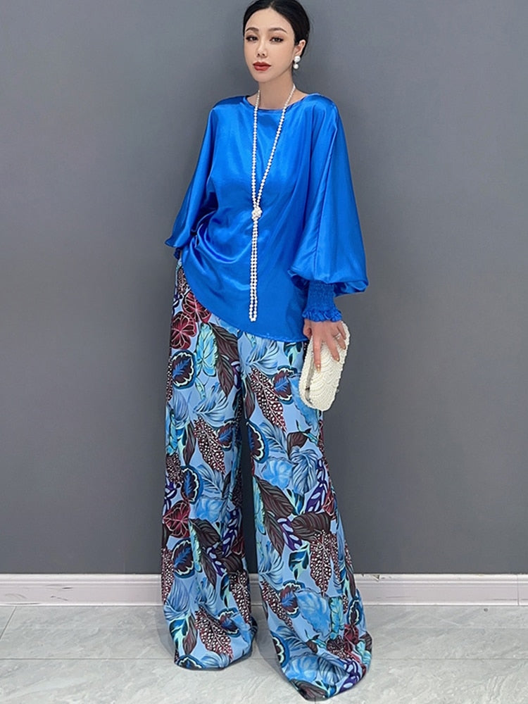 Classy Blue Elegant Chic 2-Piece Set