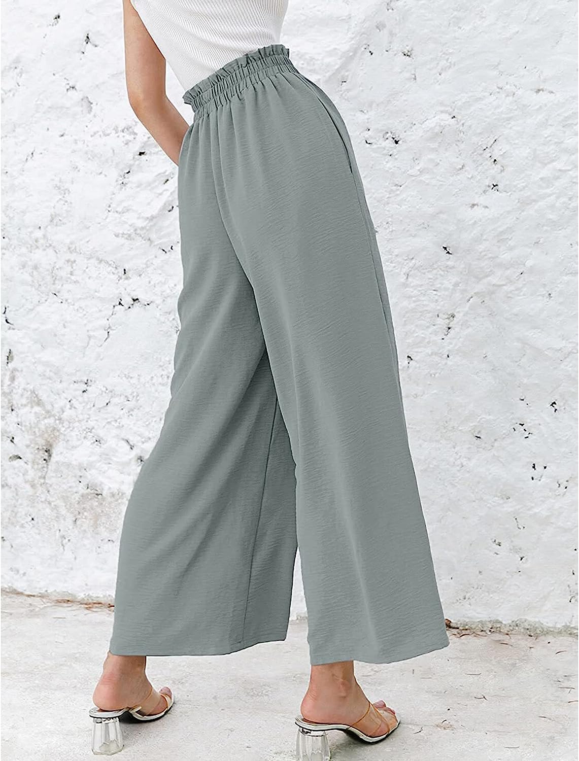 Women High Waisted Straight Wide Leg Pants