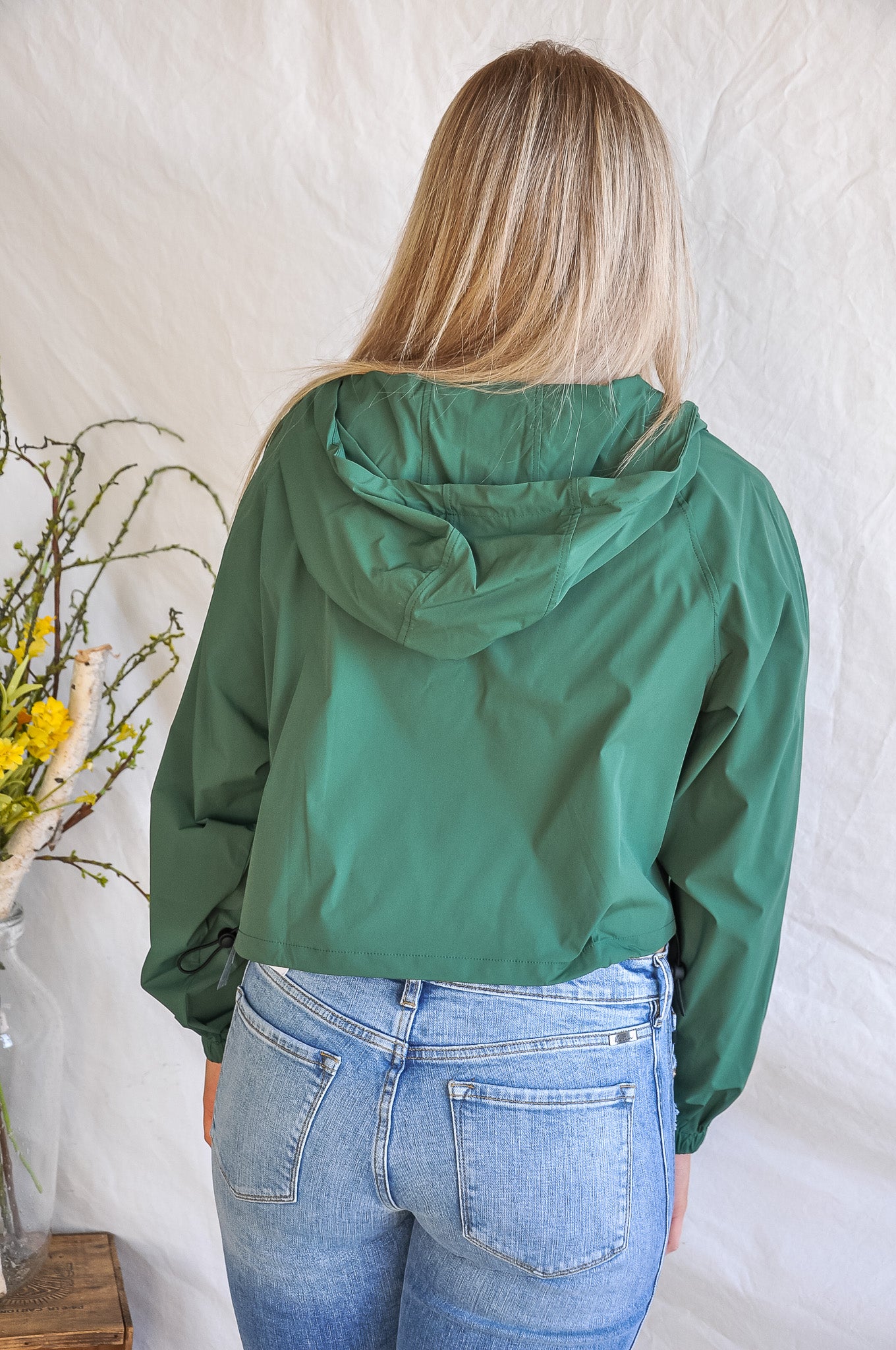 Green Waterproof Snap Front Pullover