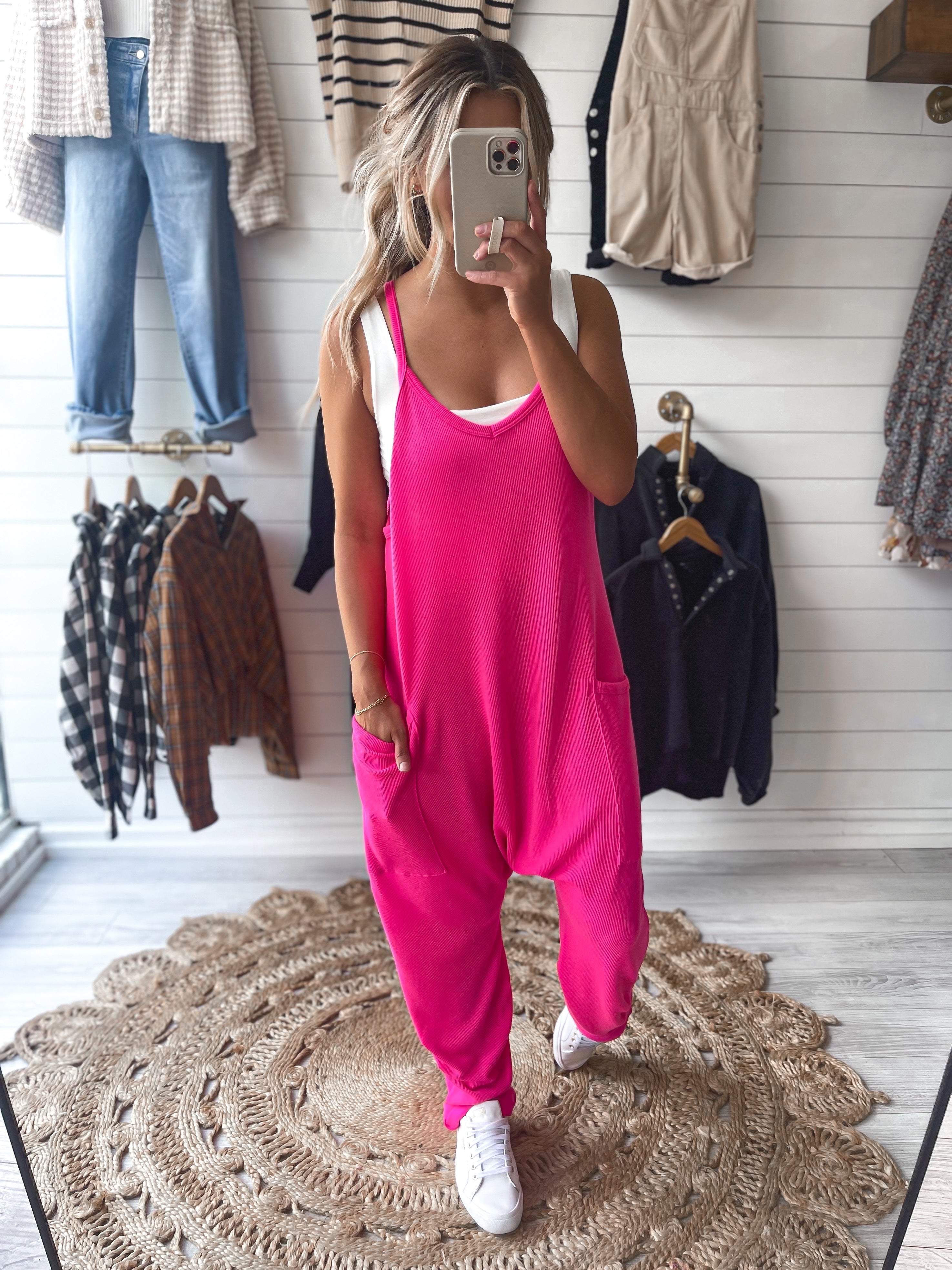 On The Go Jumper in Hot Pink