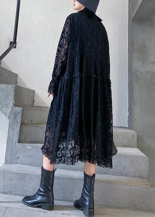 Organic lace Ruffles quilting clothes Photography black Dresses
